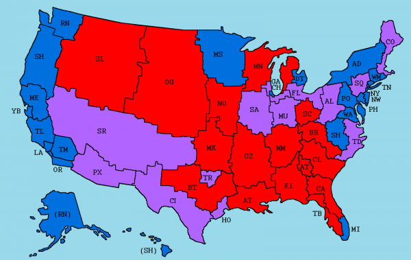 50 Equal States: more democratic or more Democratic?
